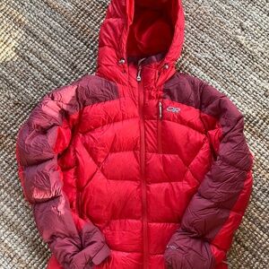 Outdoor Research Red and Maroon Puffer Jacket